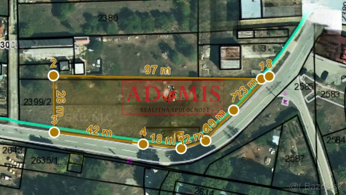ADOMIS - predáme stavebný pozemok na rodinné domy 2212m2 Mi