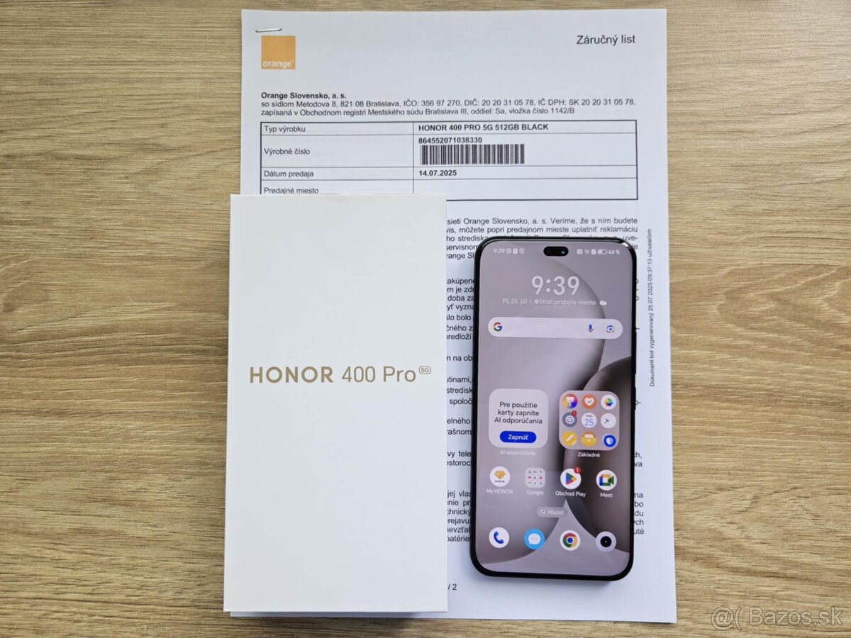 HONOR 400 PRO 5G 12GB/512GB,black,novy,zaruka