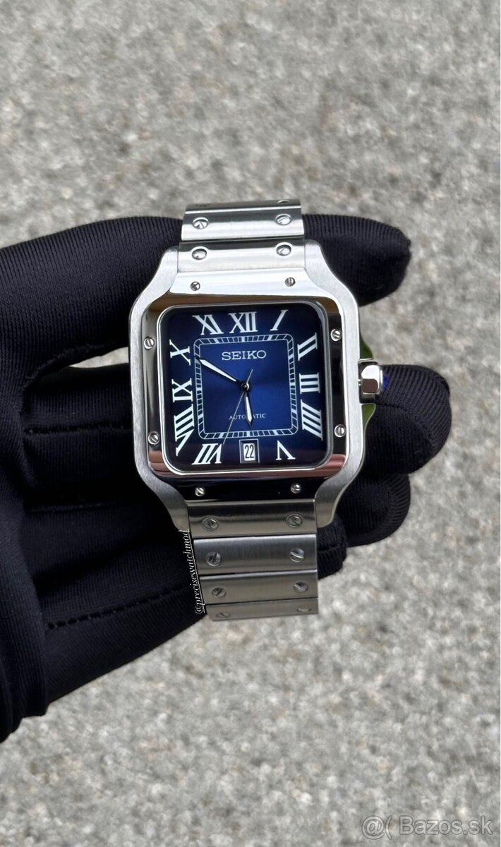 Seiko mod Santos Blue