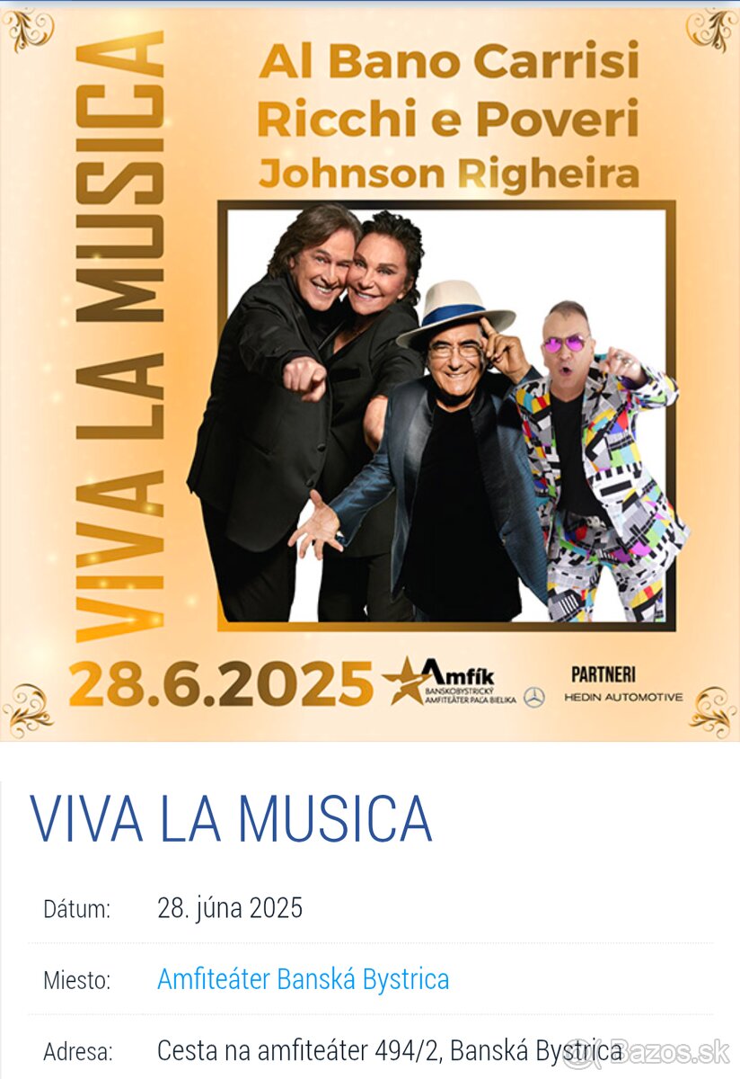 Viva la musica, Italia, 2 lístky za cenu 1