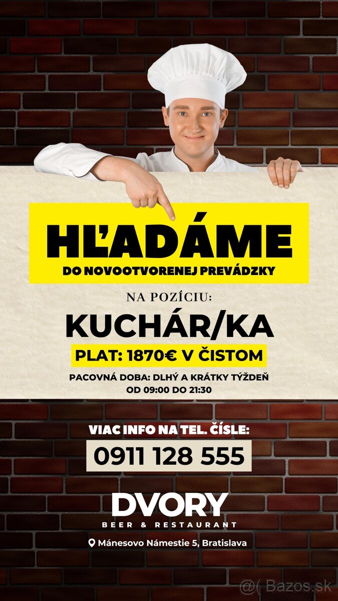 HĽADÁME KUCHÁR/KU