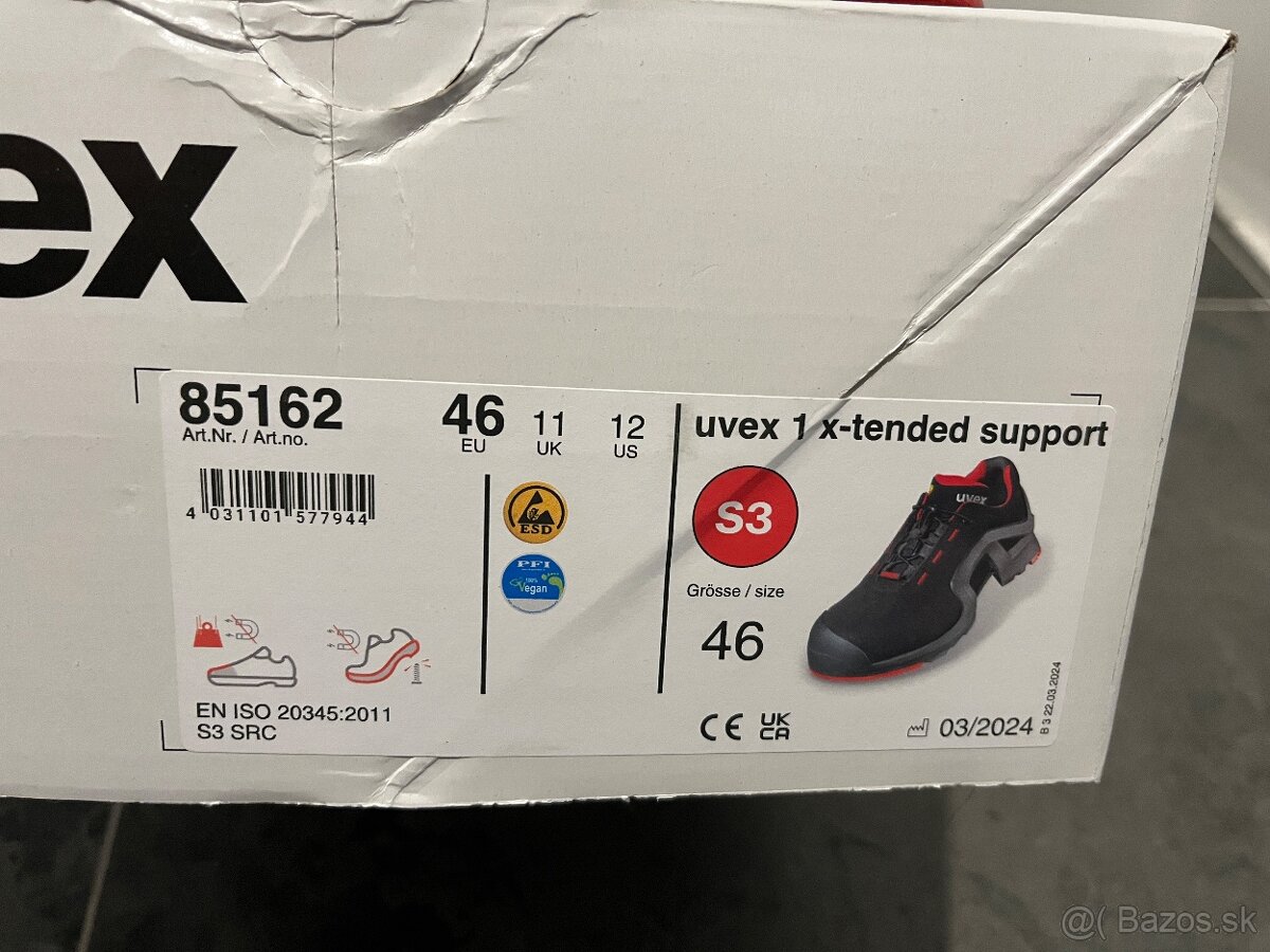 Uvex bezpečnostné poltopánky S3