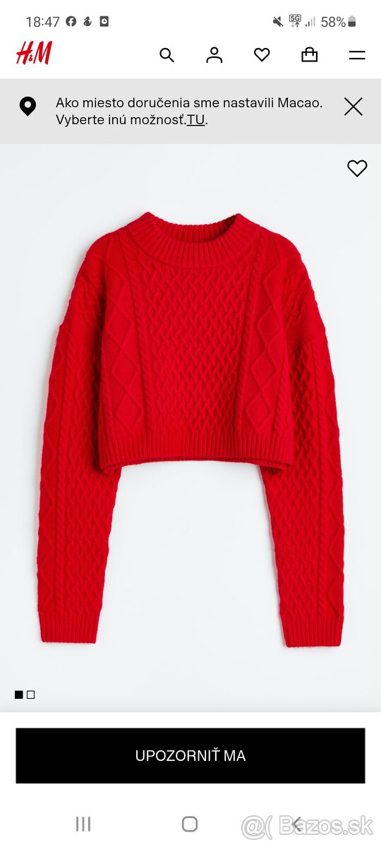 Svetríky XS 6 €/ks