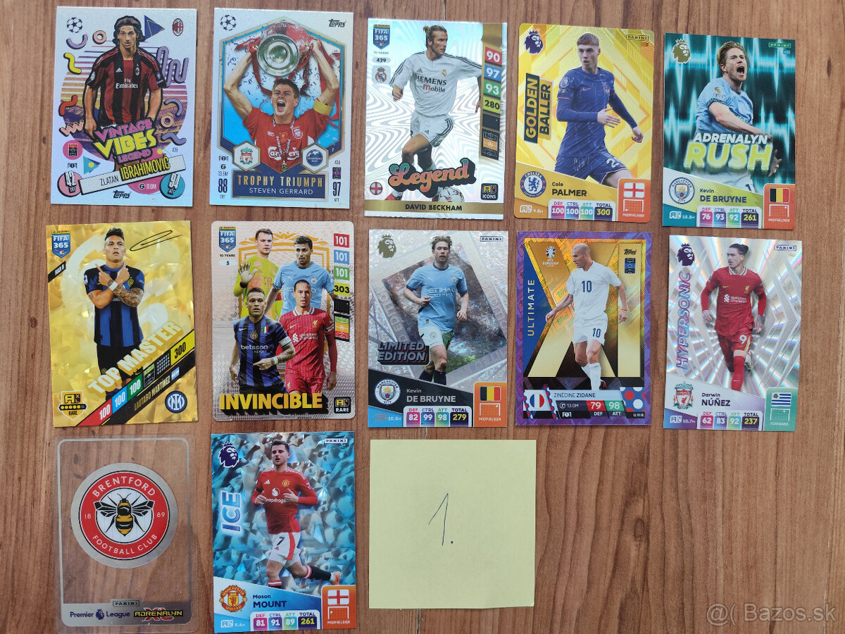 Futbalové kartičky - vzácnejšie