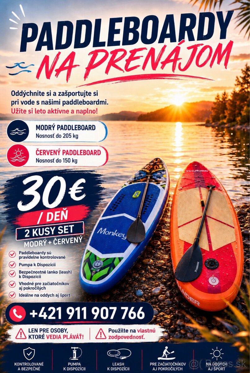 🏄♂️ Prenájom Paddleboardu (SUP) 🌊