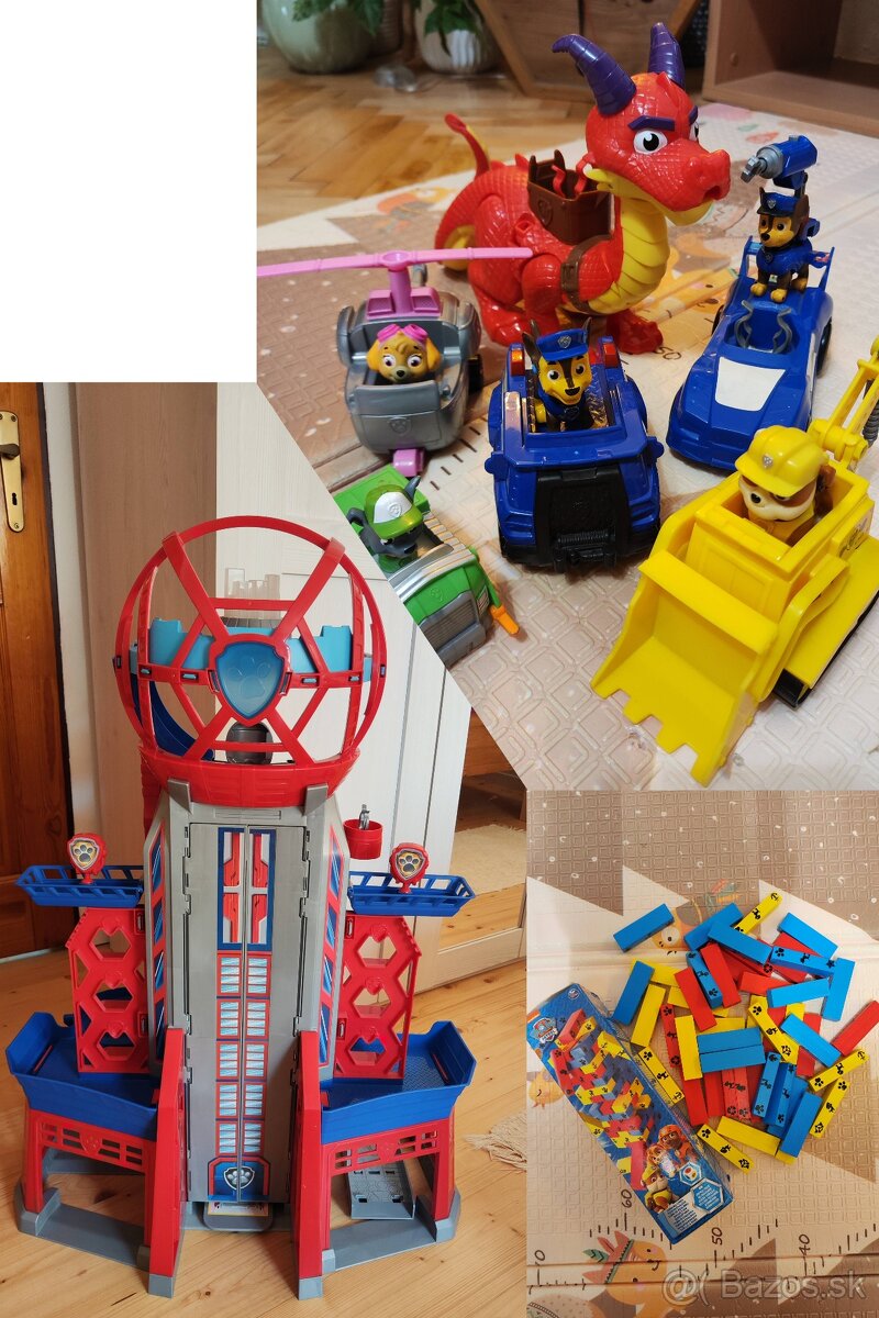 Paw patrol : veža + autíčka + drak + hra