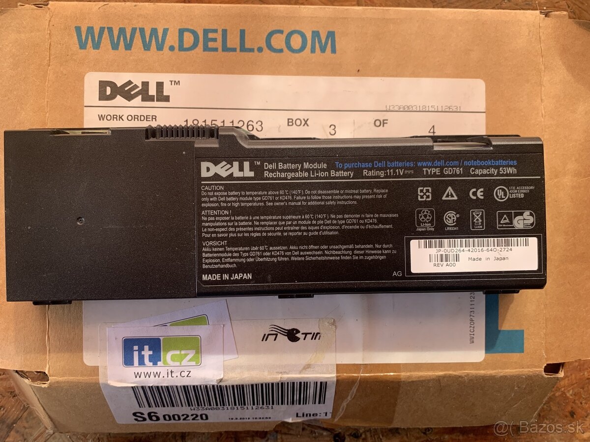 nova bateria Dell GD761 original