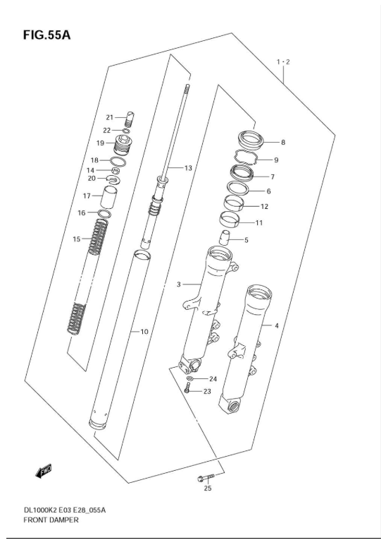 Suzuki DL1000 V-strom od r.v. 2003 predné pružiny