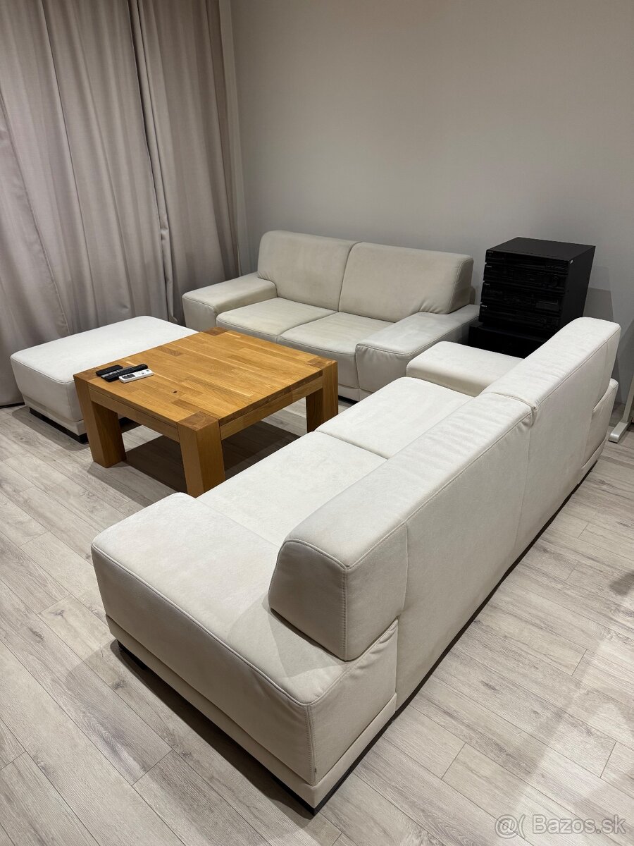 3 dielna sedacia suprava z brusenej koze