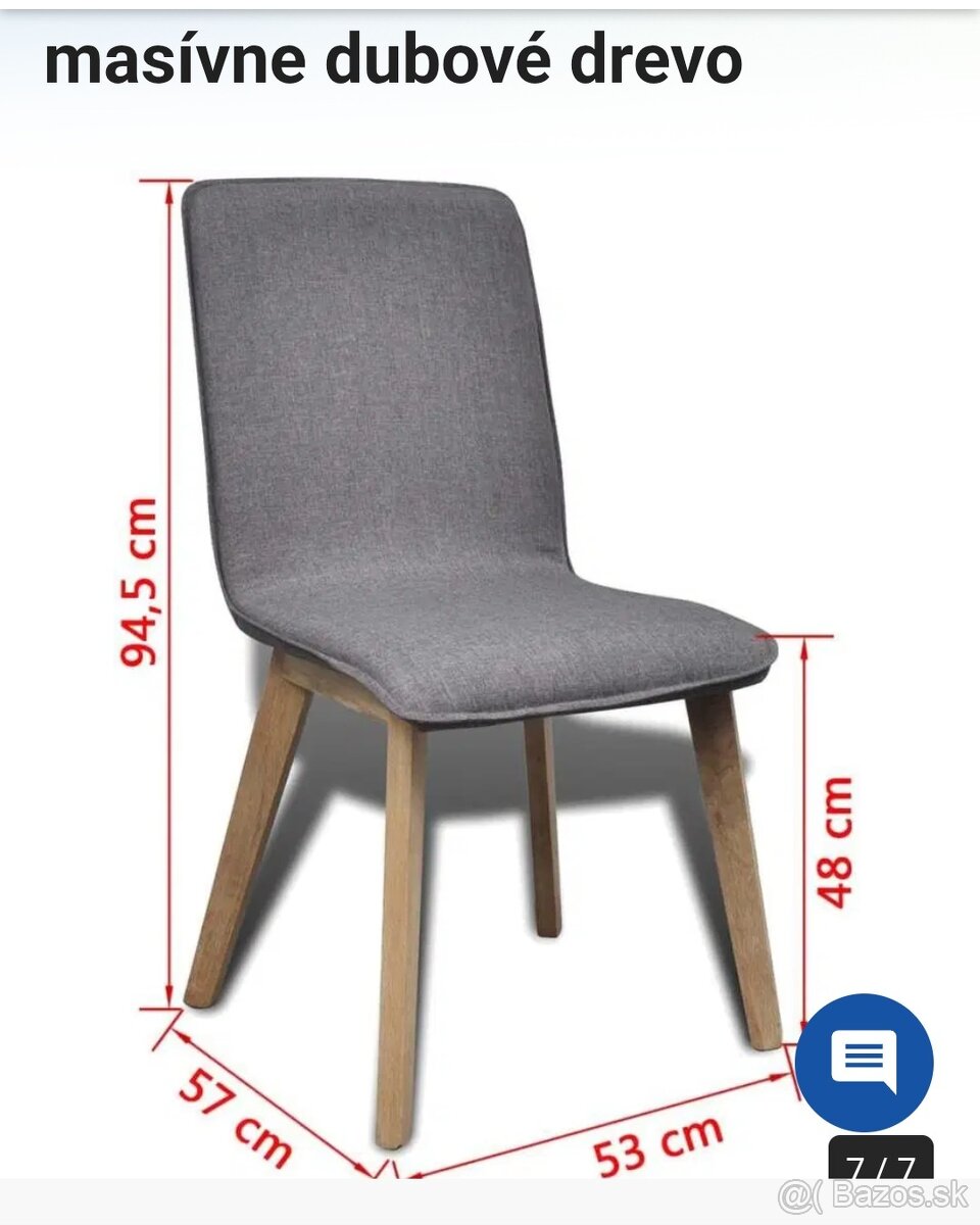Predam 6ks tapacirovanych dubovych stoliciek