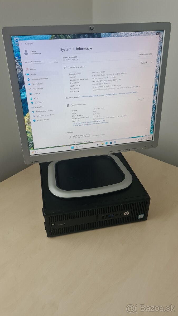 Počítač HP EliteDesk 800 G2 SFF + monitor HP L1950