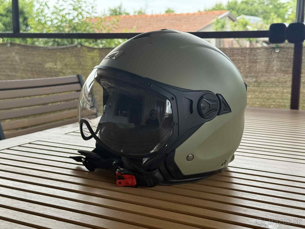 Moto prilba ASTONE MINIJET S SPORT army matná - XXL