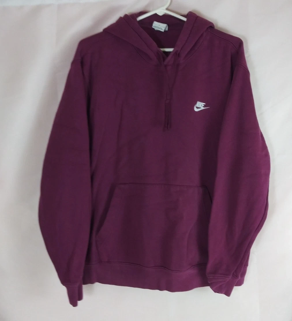 Nike Club Mikina Fleece Pullover Burgundy