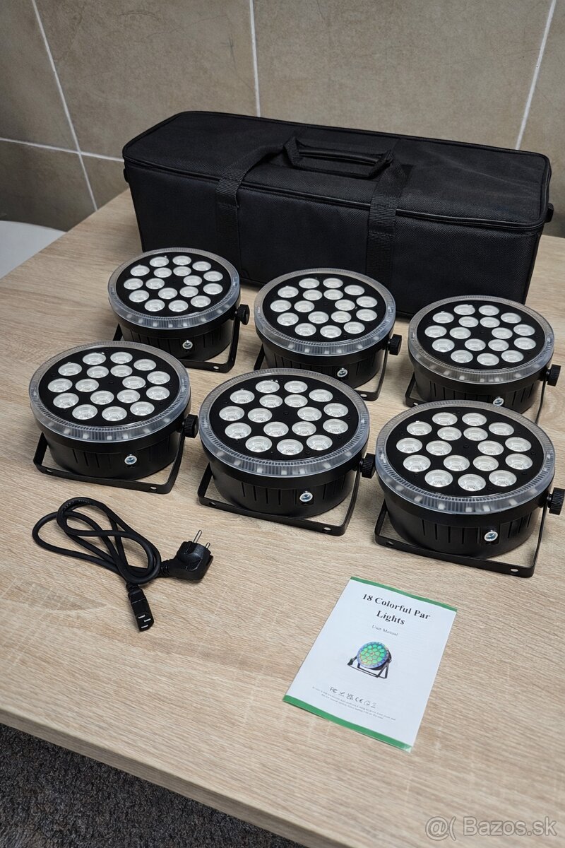6x Led par 180W s led kruhom, RGBW, dmx