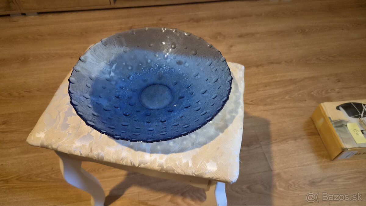Modrá sklenená misa – priemer 28 cm