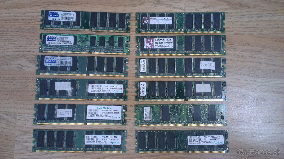 256MB, 512MB DDR1 RAM