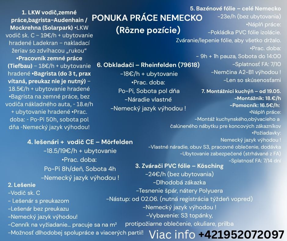 HĽADÁME POSILY DO NÁŠHO TÍMU – Nemecko