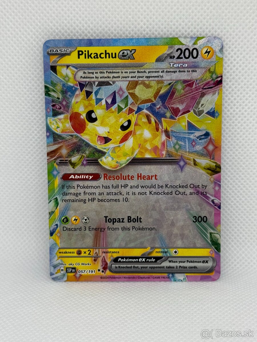 Pokémon karta Pikachu ex 057/191 – Surging Sparks – ORIGINÁL