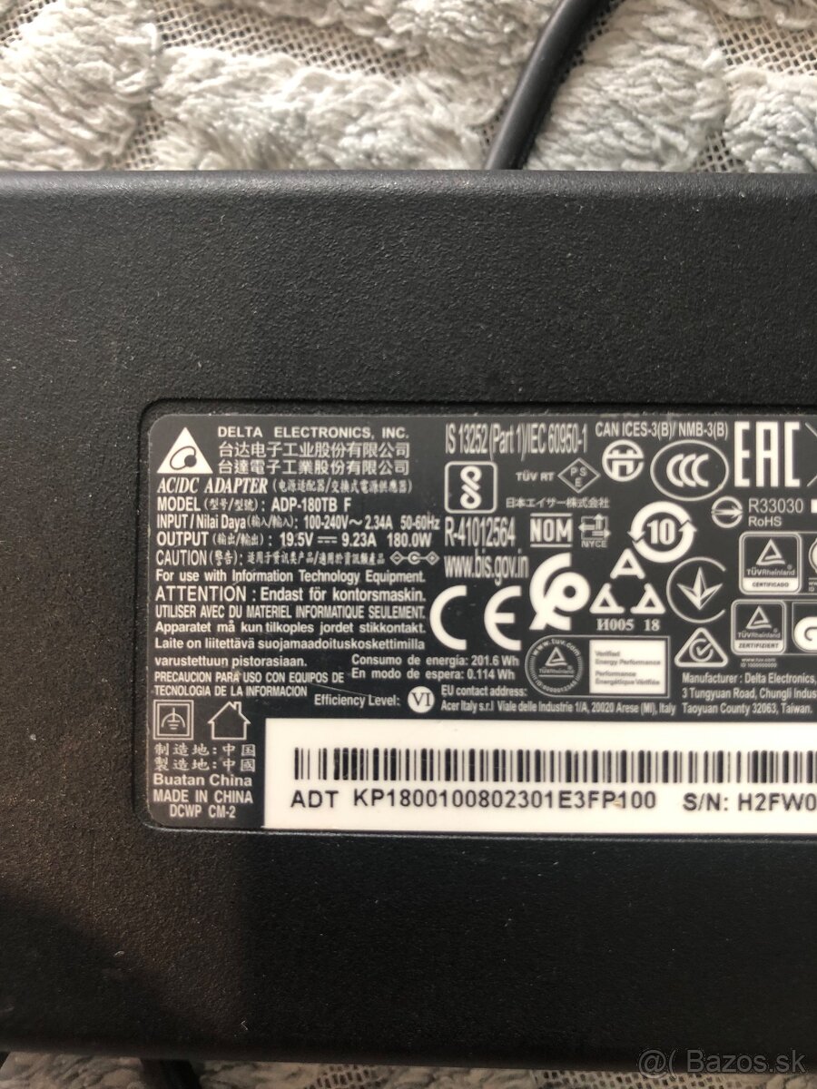 Napajací adaptér notebook ADP-180TB F 5,5/2,5 mm konektor