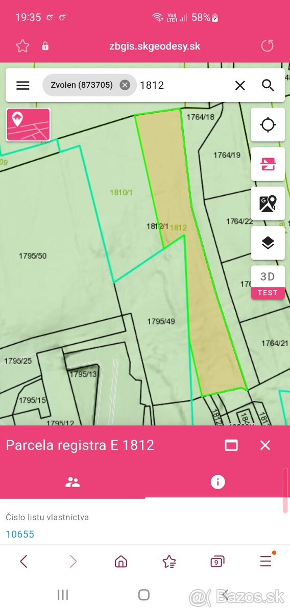 Predám pozemok vo Zvolene