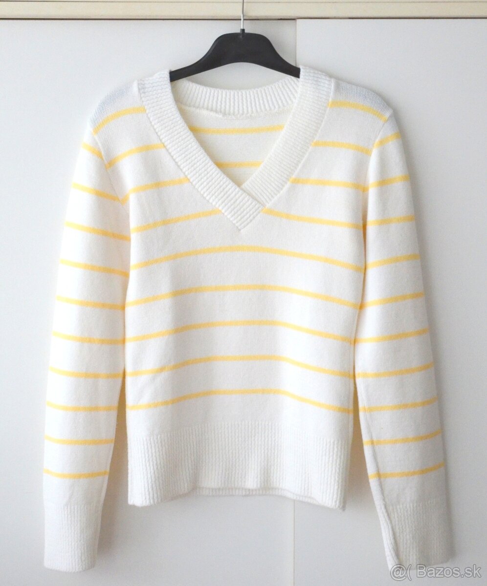 Bielo-žltý pulóver