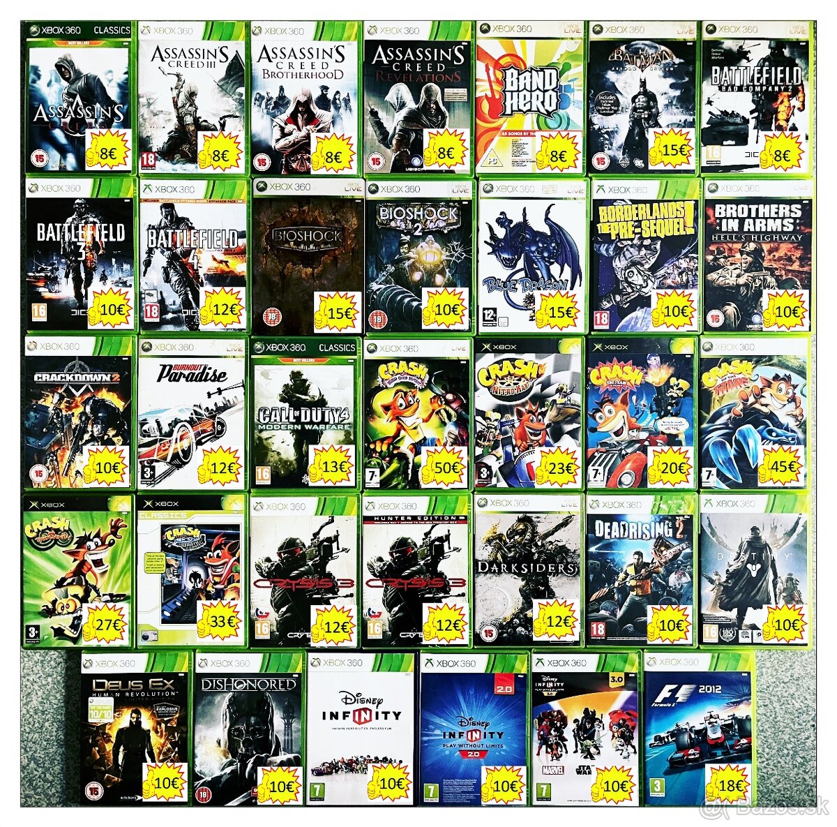Predam hry na Xbox 360 (Crash, Kinect, FIFA, NFS)