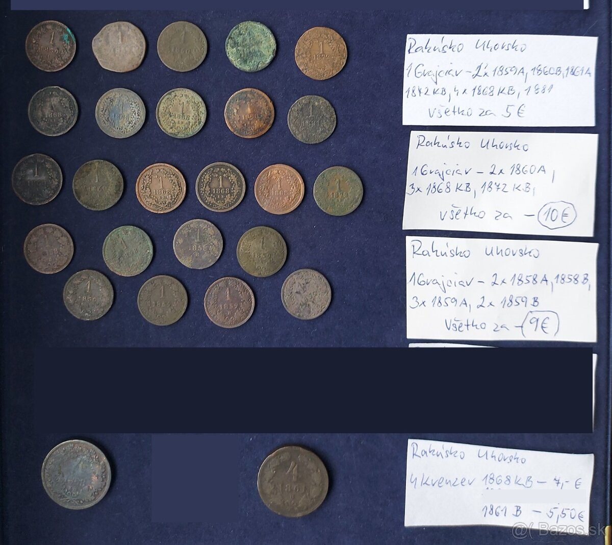 Zbierka mincí - Rakúsko Uhorsko + svet Nemecko a iné