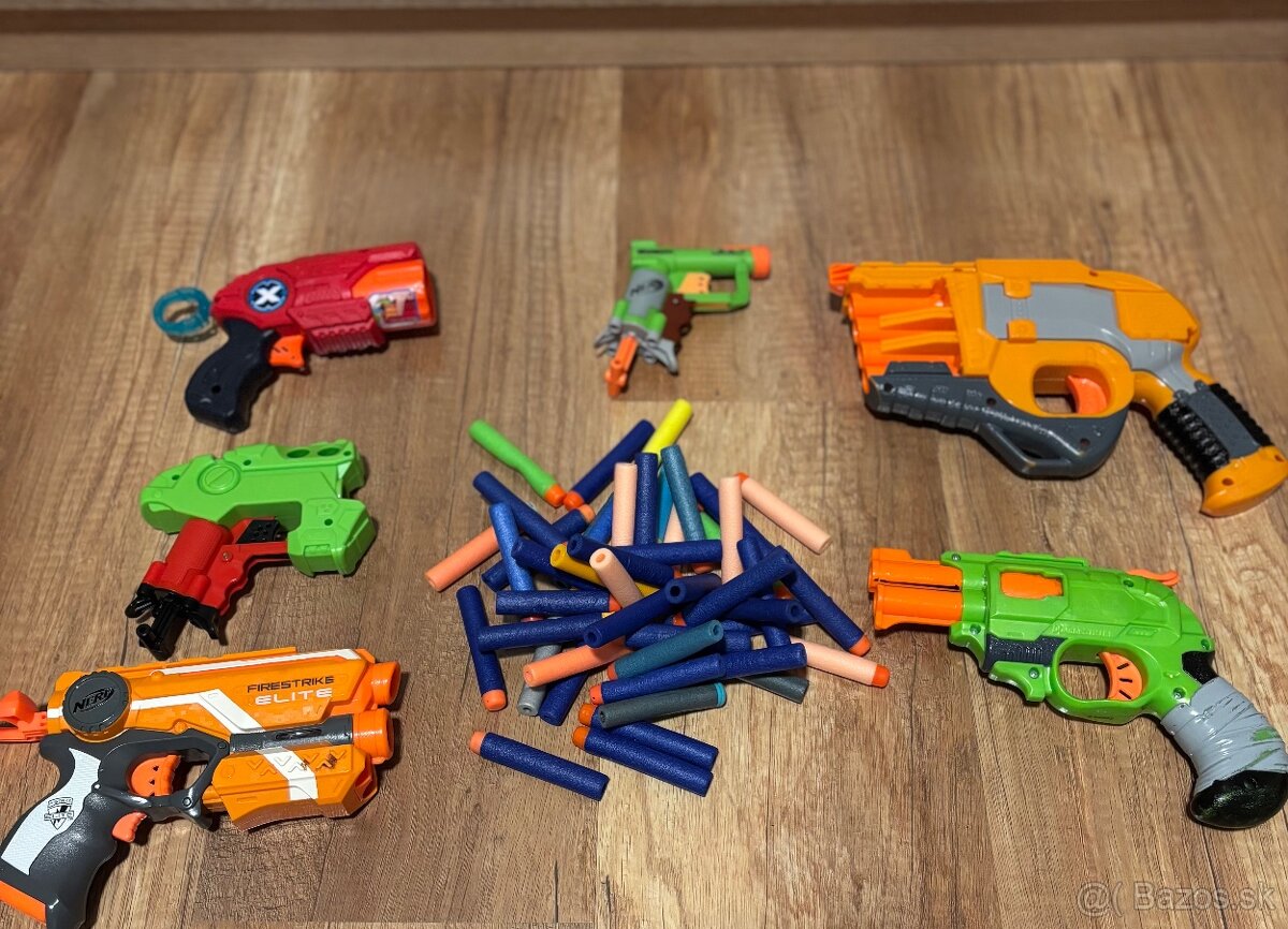 Nerf detské zbrane + náboje