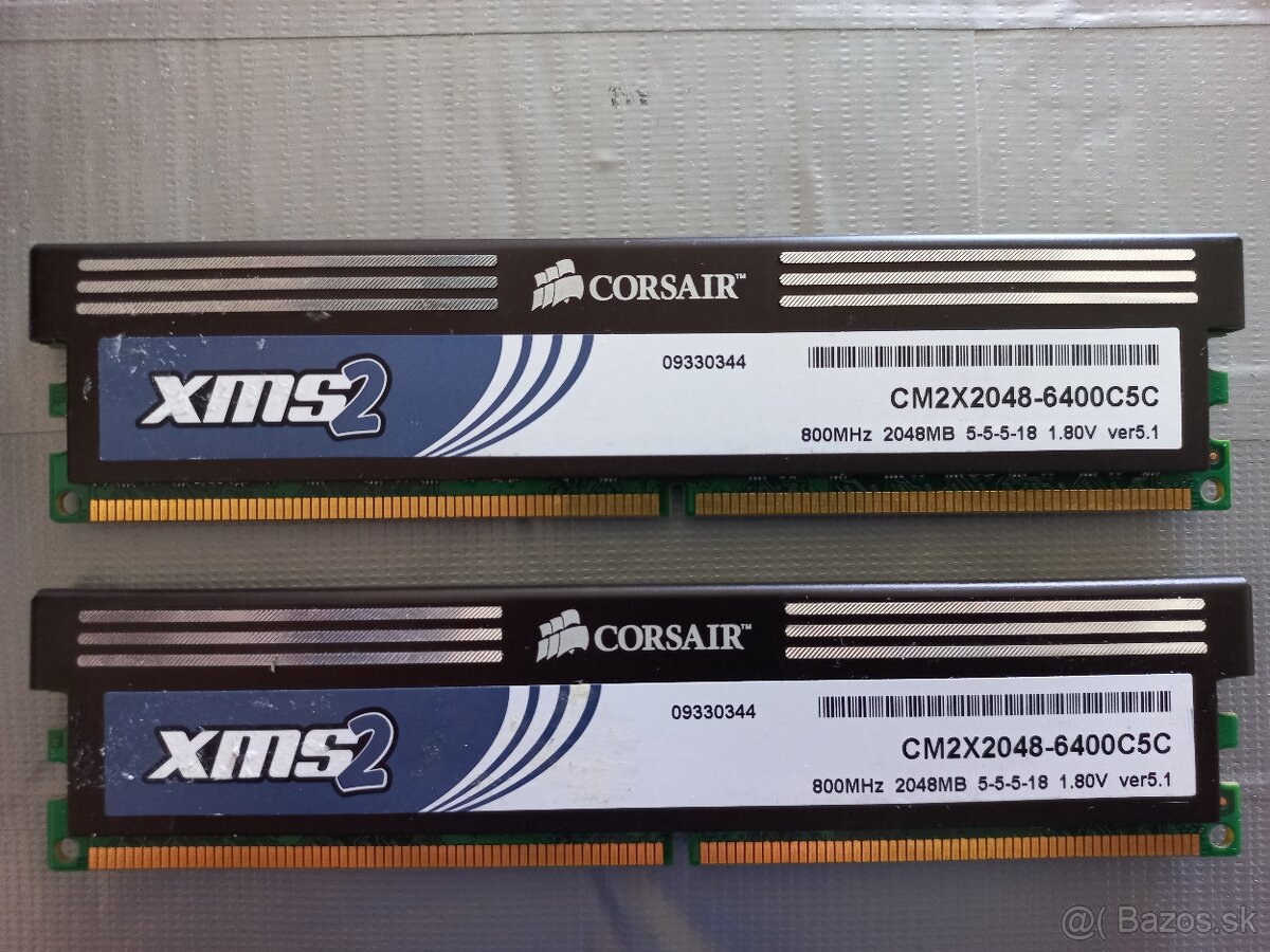 RAM DDR2 4GB (2x2GB) CORSAIR PC6400 CL5 DIMM do PC