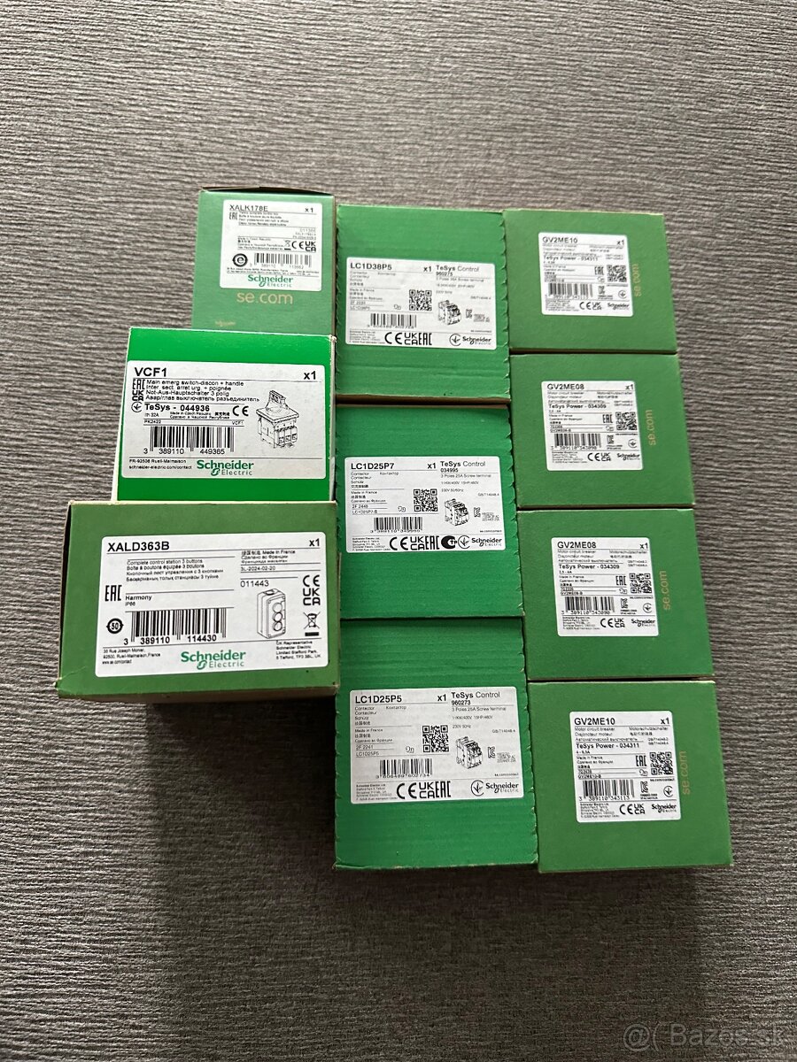 Schneider electric stykače, motorové spúšťače,