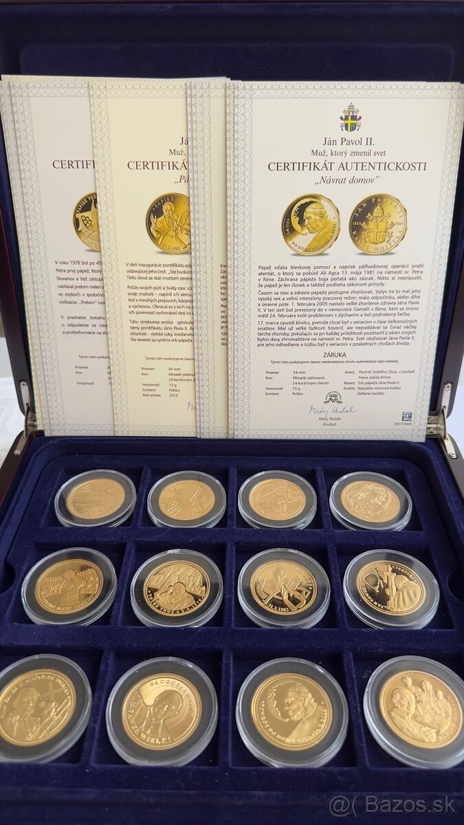 Limitovaná sada medailí Jana Pavla II.