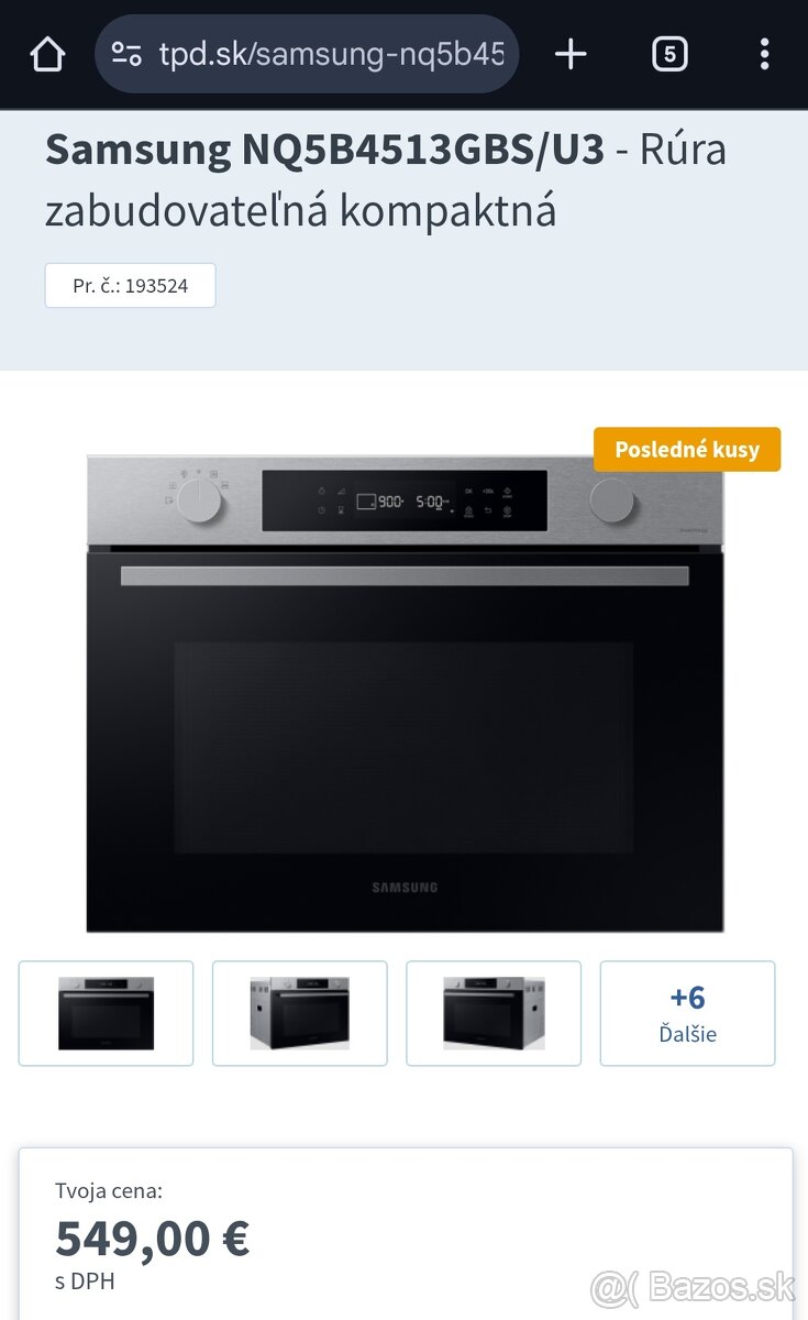 Nová zabalená Samsung rúra 60% zľava+ záruka