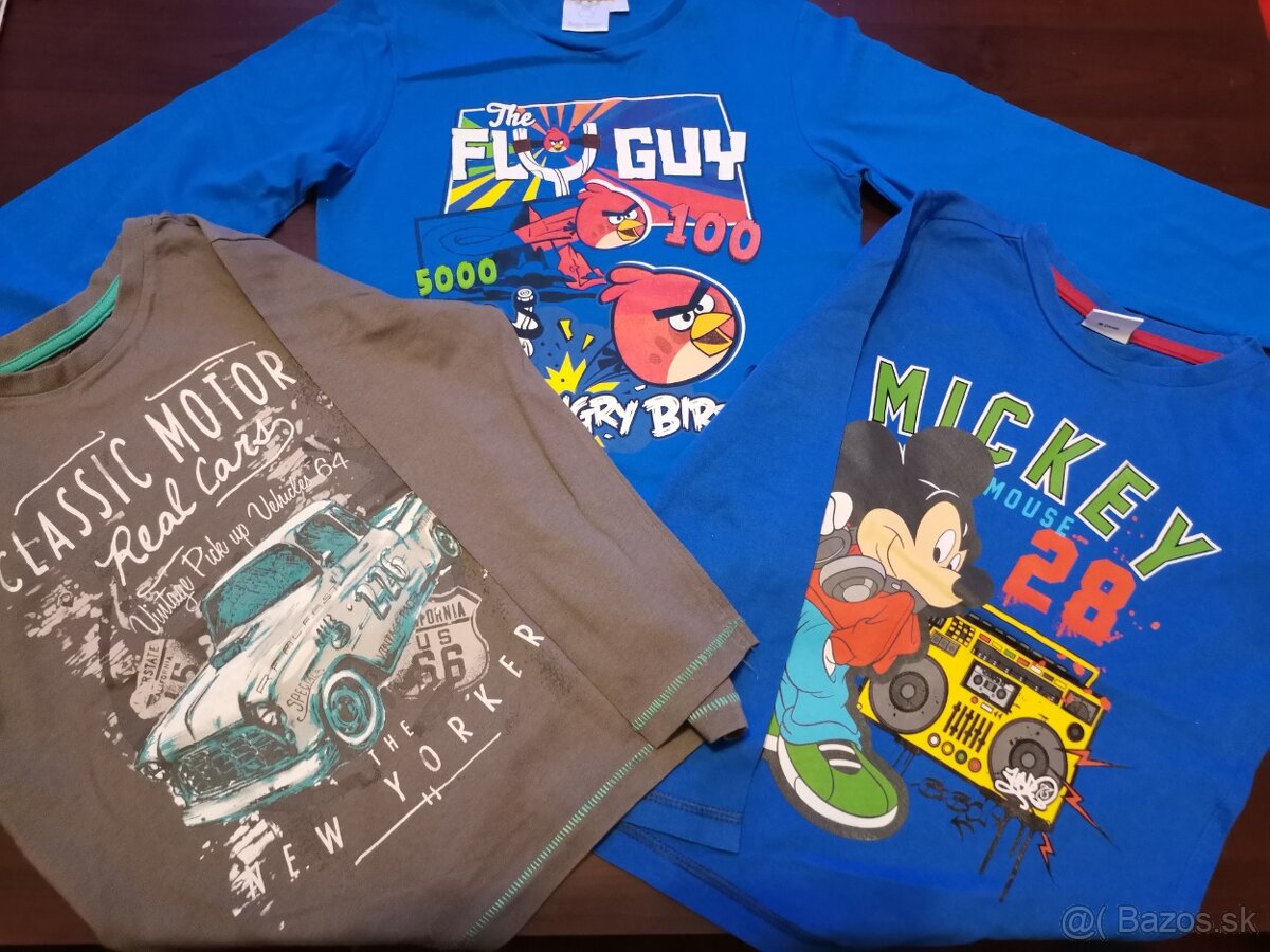 3ks chlapčenské tričká veľ. 116