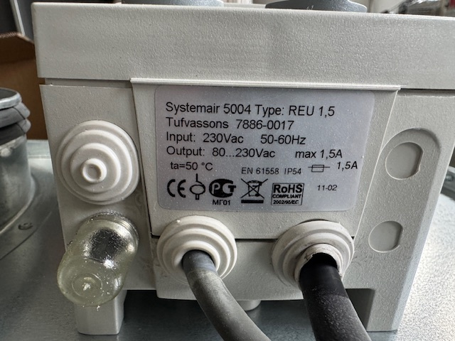 Systemair REU 1.5 regulátor pre kruhové ventilátory