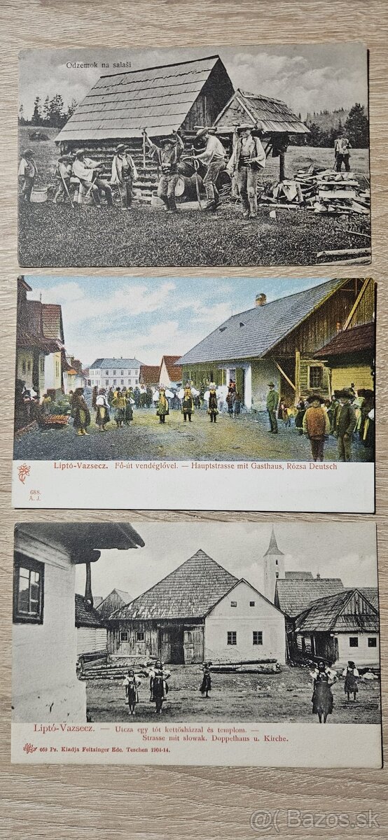 Pohľadnice vyše 110r. Važec Feitzinger, Socháň