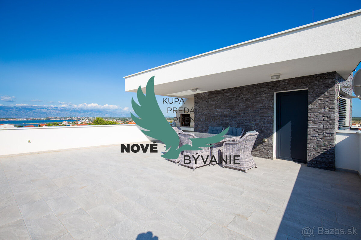 Chorvátsko - NIN - krásny penthouse s panoramatickým výhľado