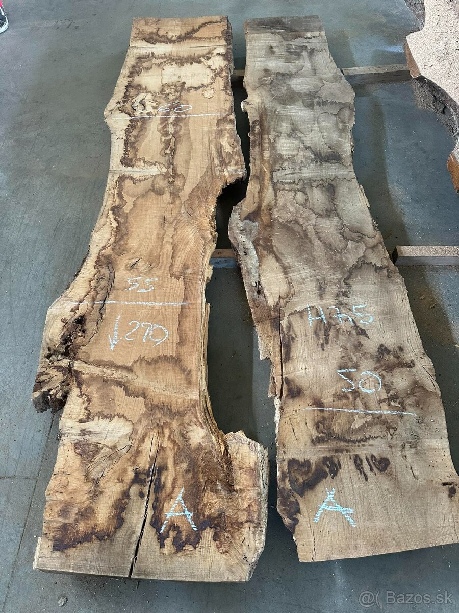 Nadrozmerné dubové fošne, vysušené dubové rezivo, 8 cm