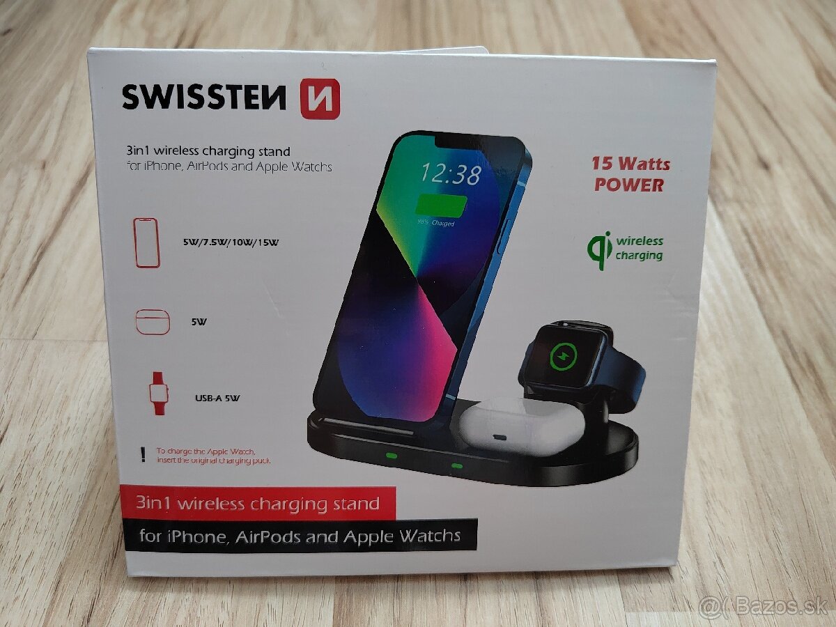 Bezdrôtová nabíjačka Swisteen 3v1 pre iPhone