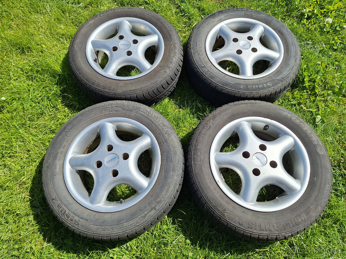 Predám letné pneumatiky 185/65 R14 na hliníkových diskoch