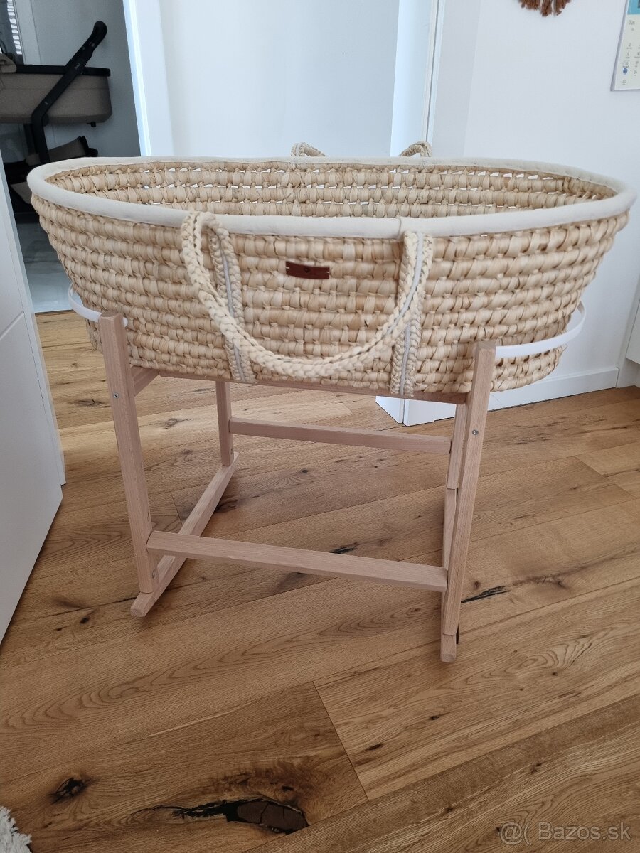 Mojžišov košík pre bábätko Corn Natural + matrac a stojan