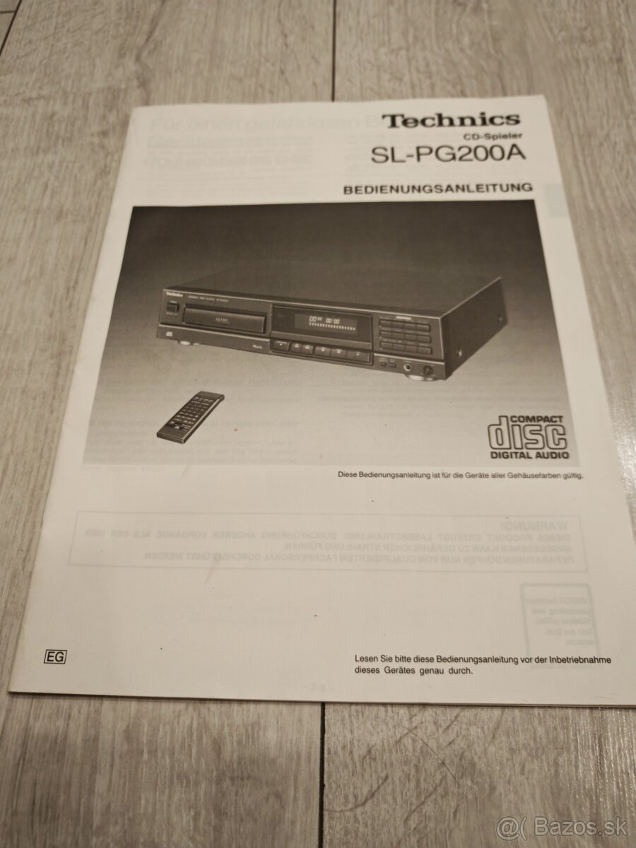 Predám manuál k cd prehravacu Technics SL-PG200A