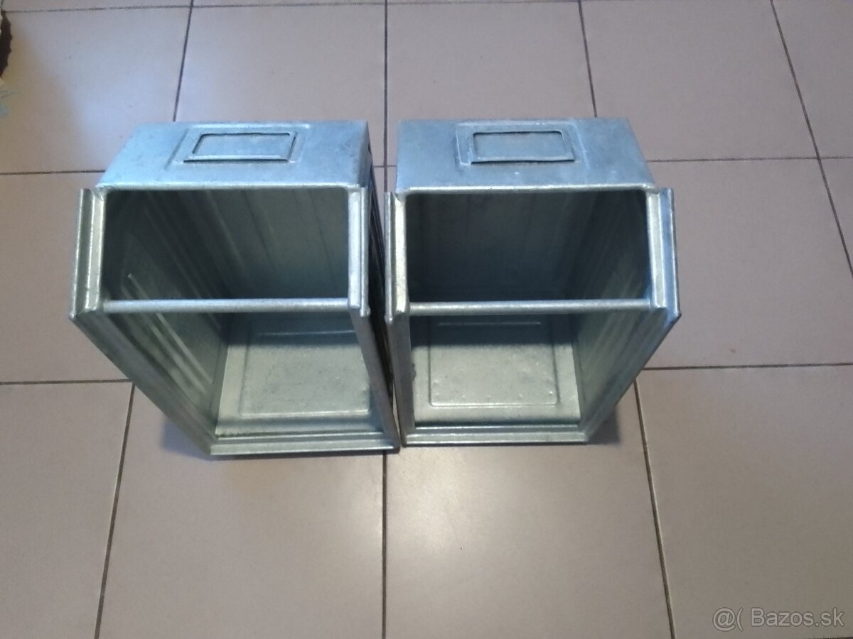 Plechové pozinkované prepravky/boxy/.