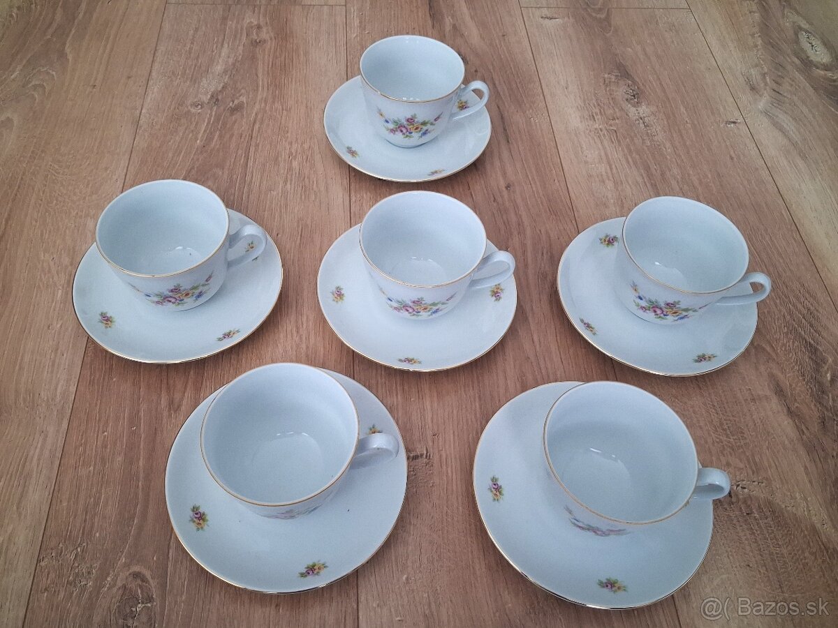 Porcelánová kávová sada - šálky + podšálky