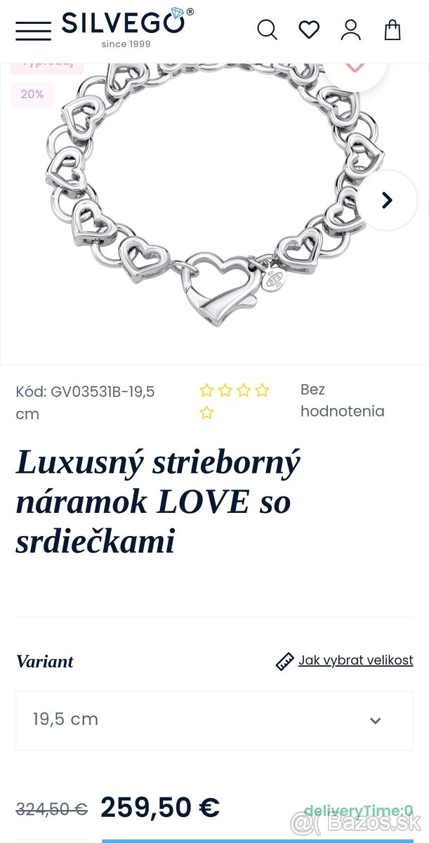 Predam strieborny naramok