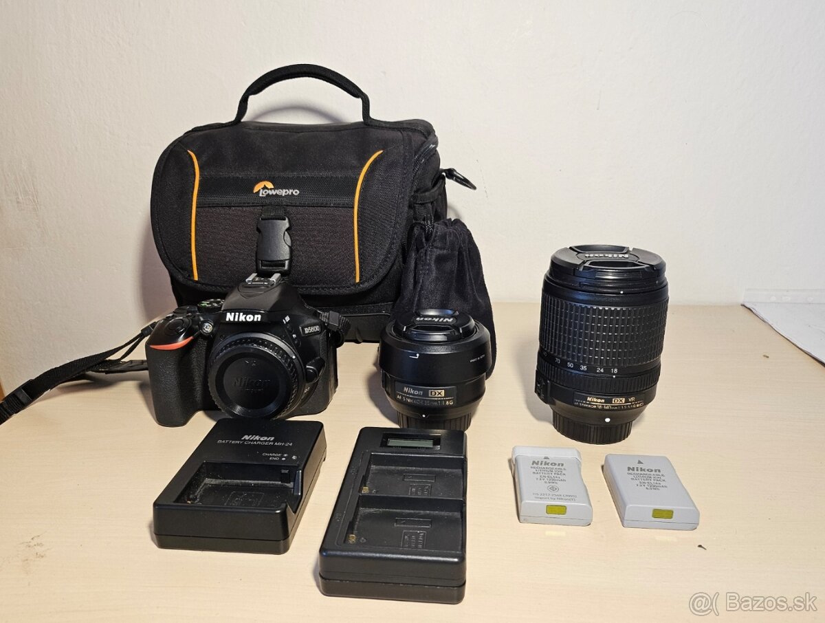 Predám Nikon D5600 + 2 Objektívy + Príslušenstvo