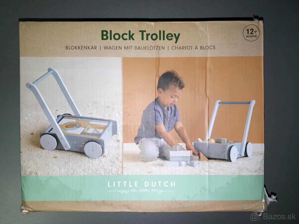 Block trolley Little Dutch - vozicek s kockami 12+
