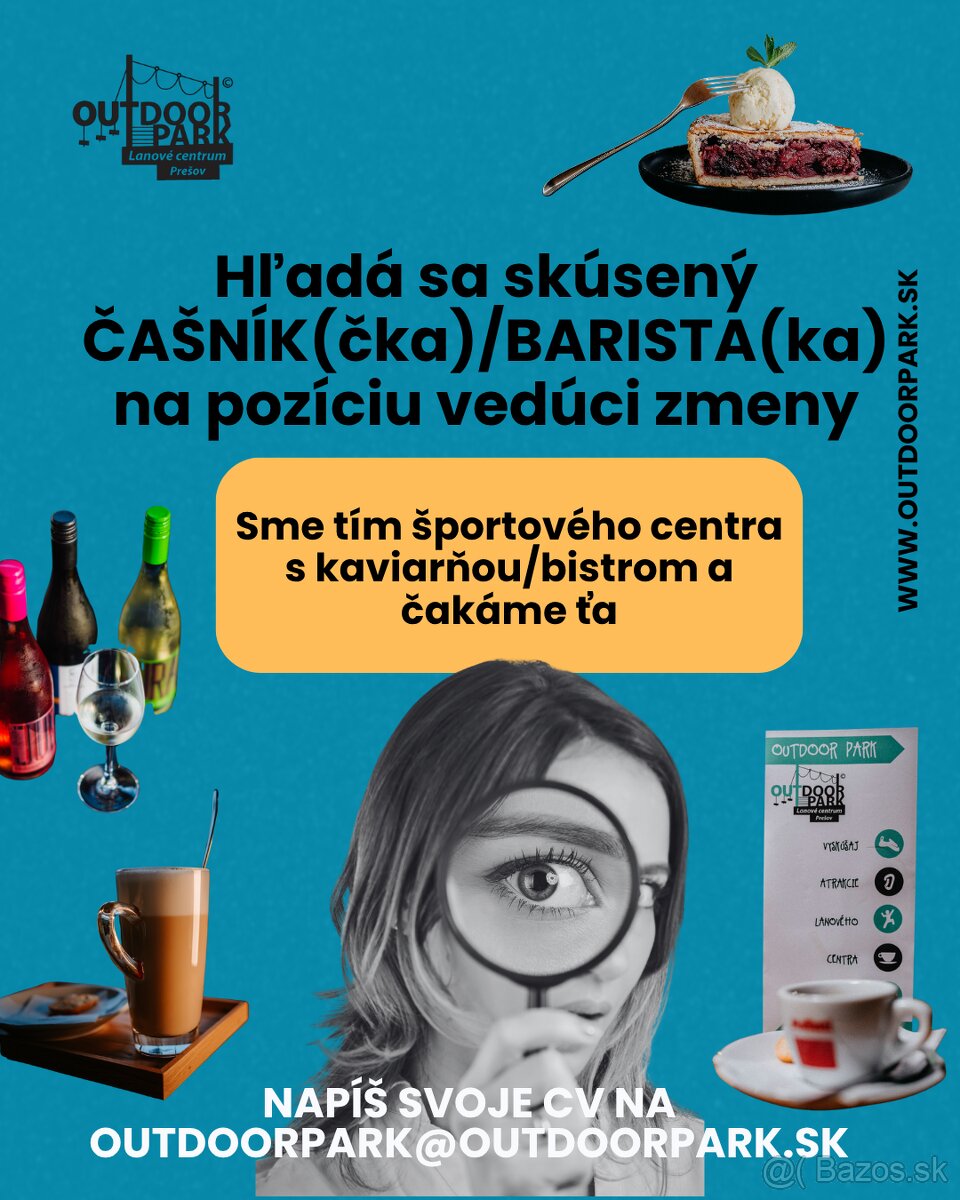 Čašník/barista (čašníčka/baristka) na pozíciu Vedúci zmeny