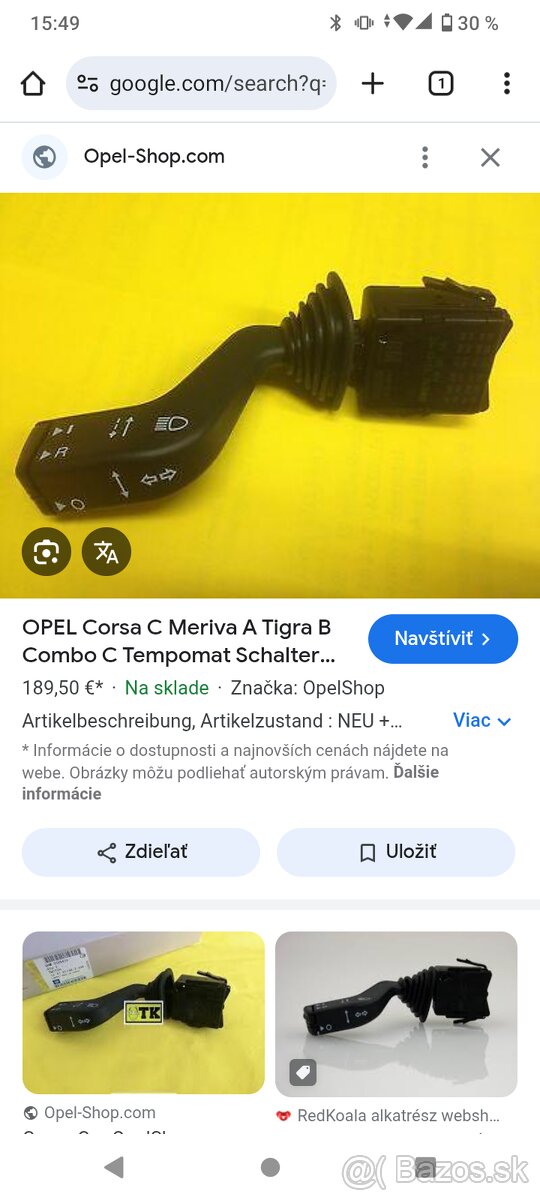 Tempomat Opel corsa c..nové