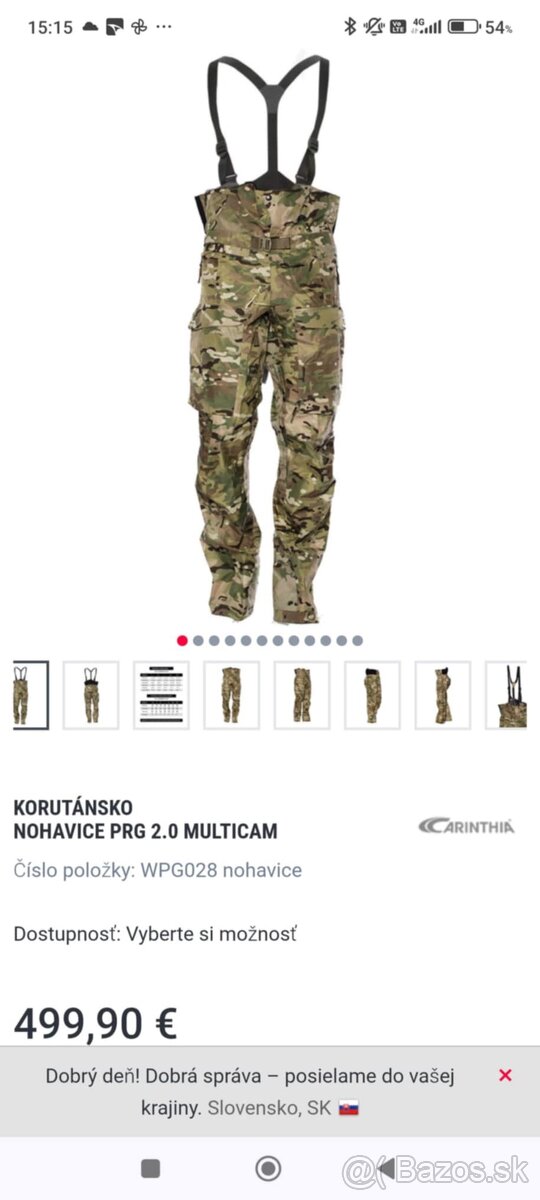 Carinthia PRG 2.0 Multicam nohavice