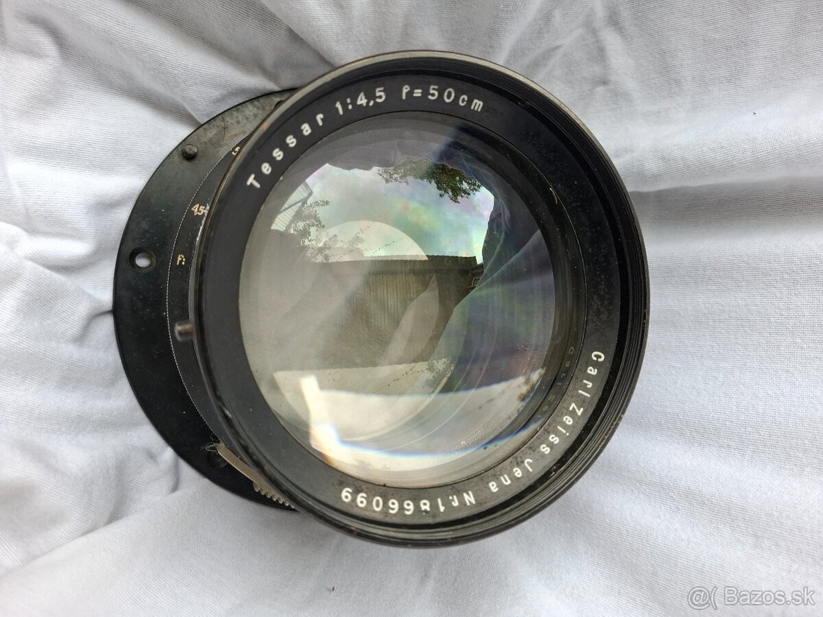 Predám veĺký objektív Carl Zeiss Tessar 1:4,5 f=50cm No.1866